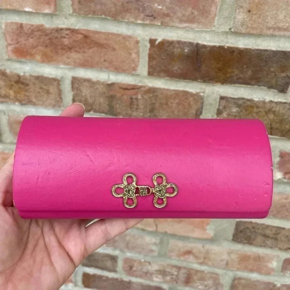 Lilly Pulitzer Accessories - Lilly Pulitzer Eye Glasses Case Pink Purple Vintage Clamshell